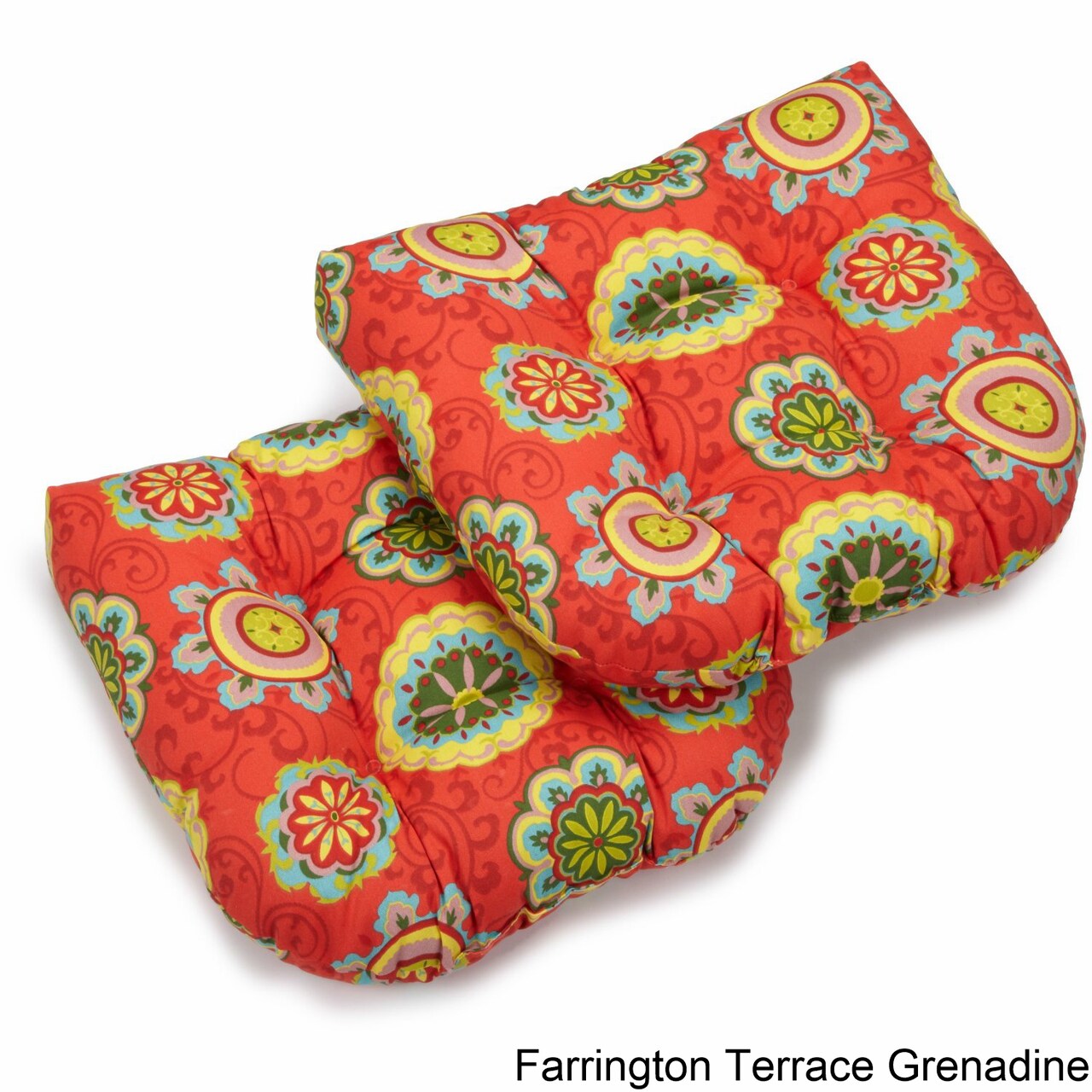 19-inch U-Shaped Outdoor Spun Polyester Tufted Dining Chair Cushion (Set of 2) - Farrington Terrace